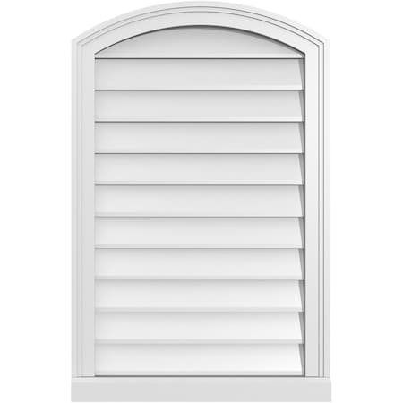 Ekena Millwork Arch Top Surface Mount PVC Gable Vent: Functional, w/ 2"W x 2"P Brickmould Sill Frame, 22"W x 34"H GVPAR22X3403SF